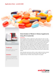 Determination of Metals in Dietary Supplements Using HR-CS Solid AAS