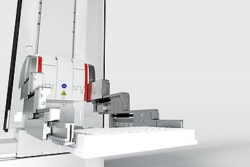 CyBio Carry robot gripping a 96-well plate