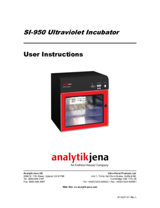 Manual UVP Incubator