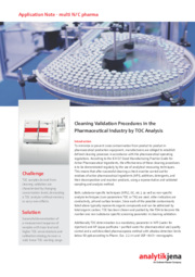 Cleaning Validation Procedures in Pharmaceutical Industry by TOC Analysis 