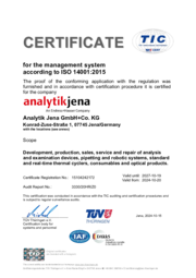 ISO Certificate 14001:2015 Analytik Jena GmbH+Co. KG (English)