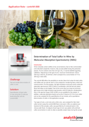 Determination of total sulfur in wine by molecular absorption spectrometry (MAS) (EN)