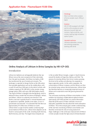 Online Analysis of Lithium in Brine Samples by HR-ICP-OES (EN)