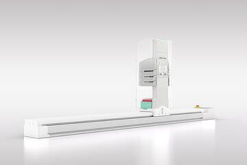 CyBio Carry robot holding a pipet tip box