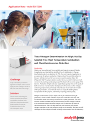 Trace Nitrogen Determination in Adipic Acid by Catalyst-Free High-Temperature Combustion and Chemiluminescence Detection