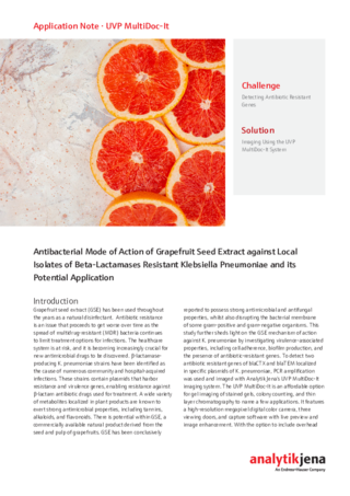 Appnote - Antibacterial Mode of Action of Grapefruit Seed Extract against Local isolates of Beta-Lactamases Resistant Klebisella pneumoniae and its Potent