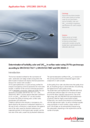 Determination of turbidity, colour and SAC 254 in surface water by means of UV-Vis spectroscopy according to DIN EN ISO 7027-1, DIN EN ISO 7887 and DIN 38404-3 (EN)