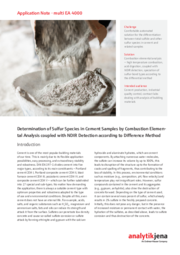 Determination of Sulfur Species in Cement Samples by Combustion Elemental Analysis (EN)