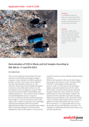 Determination of EOX in Waste and Soil Samples According to DIN 38414-17 and EPA 9023 (EN)