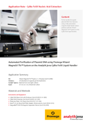 Automated Purification of Plasmid DNA using Promega Wizard MagneSil Tfx™ System on the Analytik Jena CyBio FeliX Liquid Handler (EN)